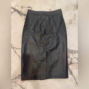 Whistles Leather Midi Skirt